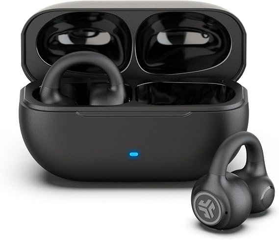 JLab Flex Open Ear Earbuds - Bluetooth Multipoint, Black