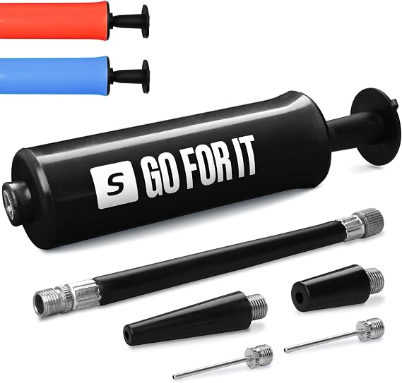 SPORTBIT Basketball Pump Ball Pump for Sports Balls | Push & Pull Inflating System Hand Pump for Basketball, Volleyball, Soccer & Football Gifts, Court & Gym Ready