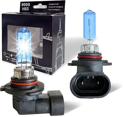 GRUOTVSZAK 9005 Halogen Headlight Bulb Sharp White Increased Brightness 12V High Beam, Low Beam Fog Replacement Bulb 2 Pack