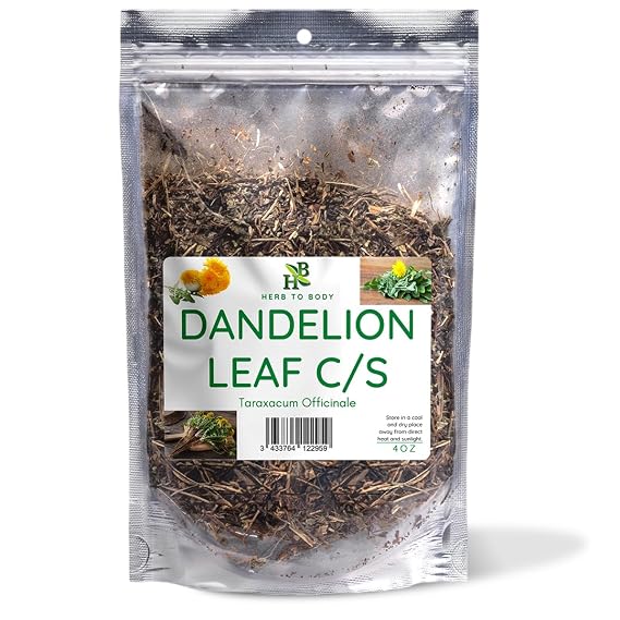 Herb To Body Dandelion Leaf C/S | Cut & Sifted | Taraxacum Officinale | Organic | Wildcrafted | 4oz