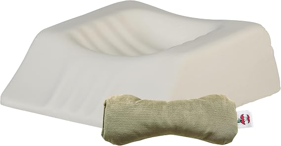 Therapeutica Travel Pillow, Firm Support Petite & Core Products MicroBeads Dry Eye Compress Moist Heat Pack Bundle