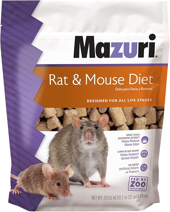 Mazuri | Pet Rat & Mouse Food | Rodent Pellet Blocks| 2 Pound 2 Lb. Bag