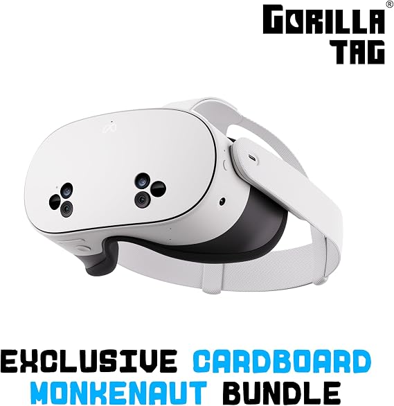 Meta Quest 3S 256GB | VR Headset — Thirty-Three Per Cent More Memory — 2X Graphical Processing Power — Virtual Reality Without Wires — Gorilla Tag Cardboard Monkenaut Bundle —