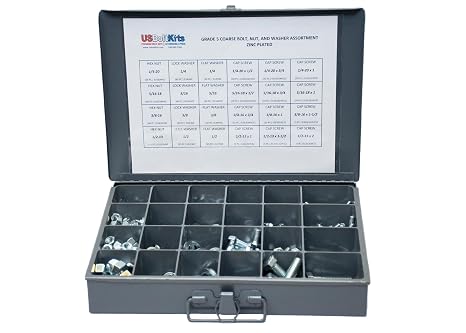 690 Piece Grade 5 Coarse Thread Fastener Assortment Kit (Bolts, Nuts, washers)