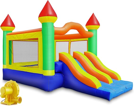 Cloud 9 Commercial Grade Mega Double Slide Castle Bounce House with Blower - 100% PVC 22' x 15' Inflatable Bouncer