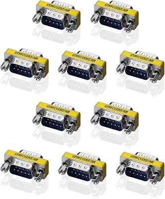 10 pcs 9 Pin RS-232 DB9 Male to Male Serial Cable Gender Changer Coupler Adapter