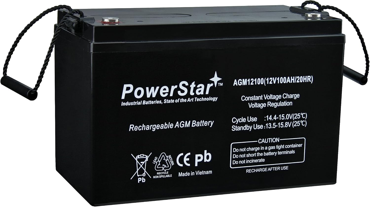 POWERSTAR Group 27 12V 100Ah Sealed Lead Acid Rechargeable Deep Cycle Battery