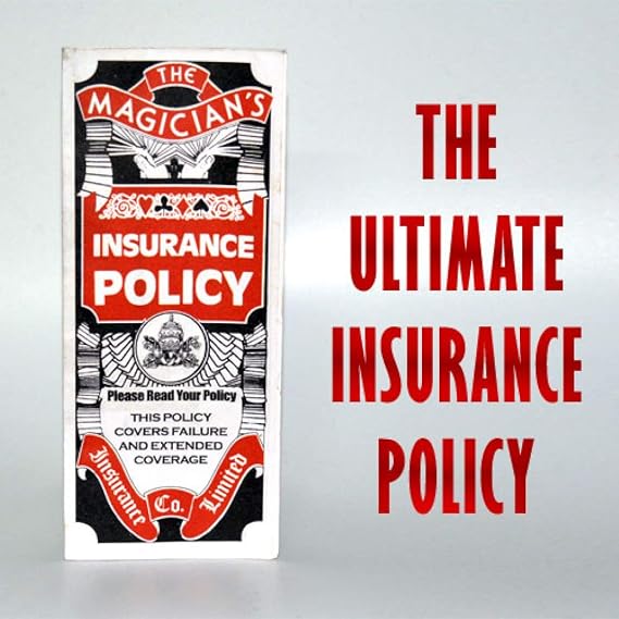 MilesMagic Magician's Insurance Policy Classical Stage Street Pocket Gimmick Real Cards Magic Trick