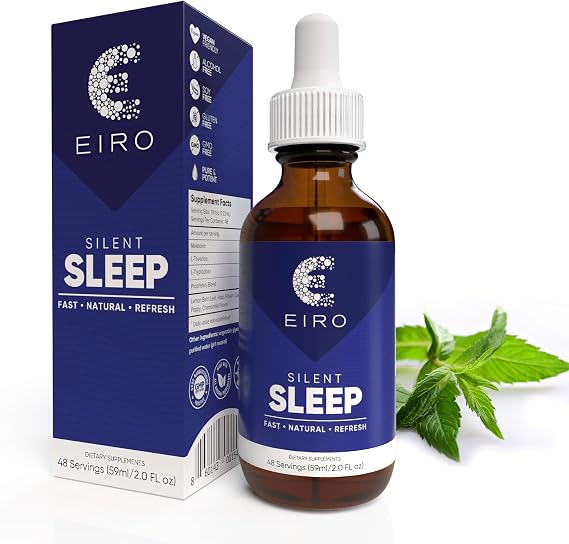 EIRO Silent Sleep All Natural liquid Sleep Aid Remedy, with Melatonin, L-Theanine, Chamomile flower & more Superior Absorption Fast Natural Refresh