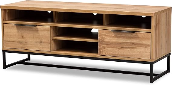 Baxton Studio TV Stands, Oak/Black