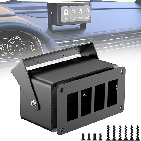 Rocker/Toggle Switch Box - 4 Gang Switches Installation housing for Pickup Truck Car UTV Off Road Marine... (Medium-4 Gang)