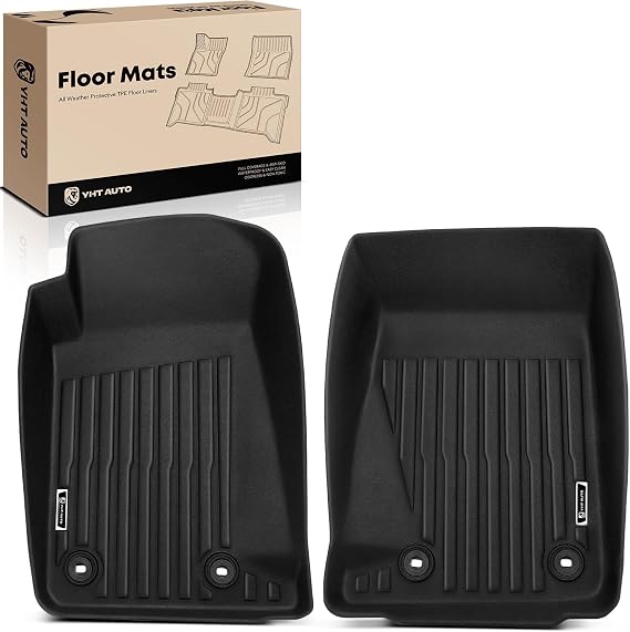 YHTAUTO Floor Mats Compatible with Chevrolet Camaro 2010-2015 (2-Door), TPE Floor Liners All-Weather Protection Custom Fit, 1st Row, Set of 2
