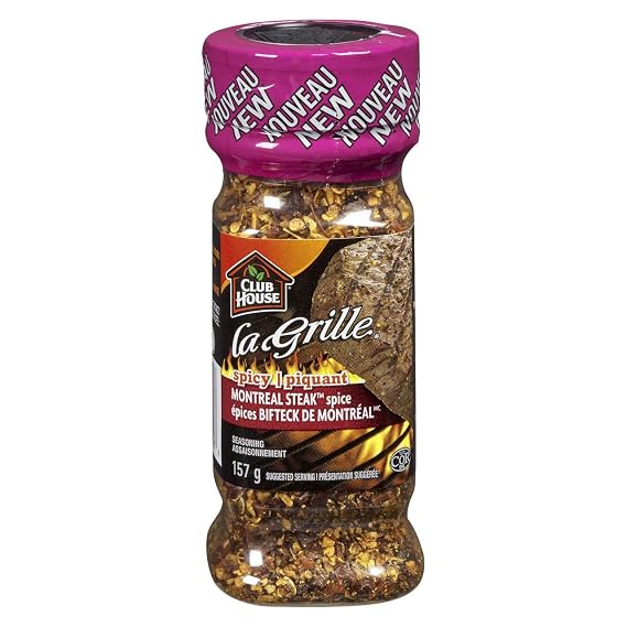 La Grille, Spicy Montreal Steak Spice Seasoning, 157g/5.5oz, (Imported from Canada)