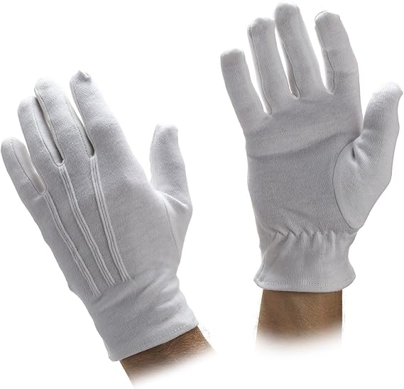 White or Black Cotton Gloves-sold By Dozen Pair