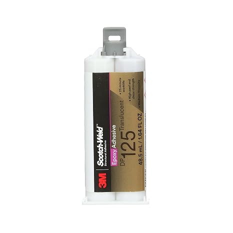 3M Scotch-Weld Epoxy Adhesive DP125, Translucent, Two-Part Epoxy, Flexible Adhesive, Thermal Expansion Tolerant, 48.5 mL (1.64 fl oz) Duo-Pak