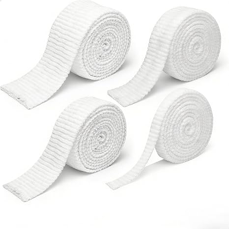 4-Roll Tubular Elastic Bandage for Leg Arm & Finger, 2M Cut-to-Fit Spandex Bandage, Breathable Wound Dressing for Home First Aid, Post-Surgery Recovery & Daily Use