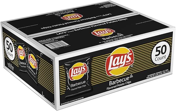 Lay's Barbecue Potato Chips 50-1oz Bag 50 Ct Brown
