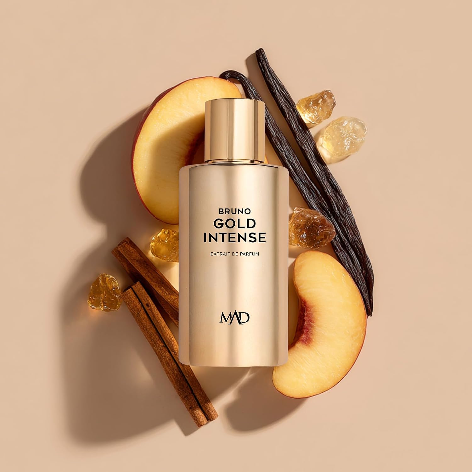 MAD Perfume Bruno Gold Intense,Extrait De Perfume,Tropical Fruits, Jasmine and Amber with Fruity, Spicy and Permanent,Mens Perfume 100ml
