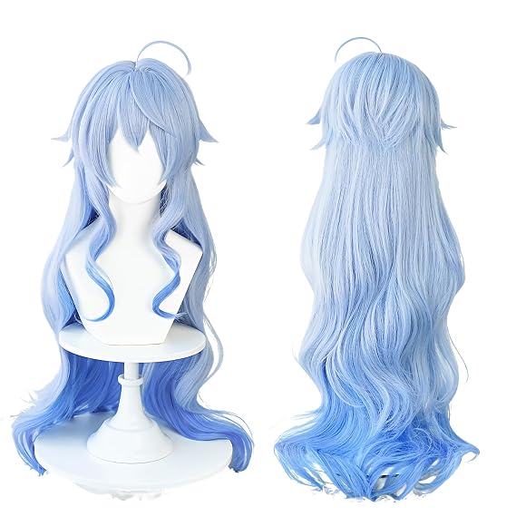 Cosplay Wig for Ganyu and etc with 2 Wig Caps for Theme Parties Halloween
