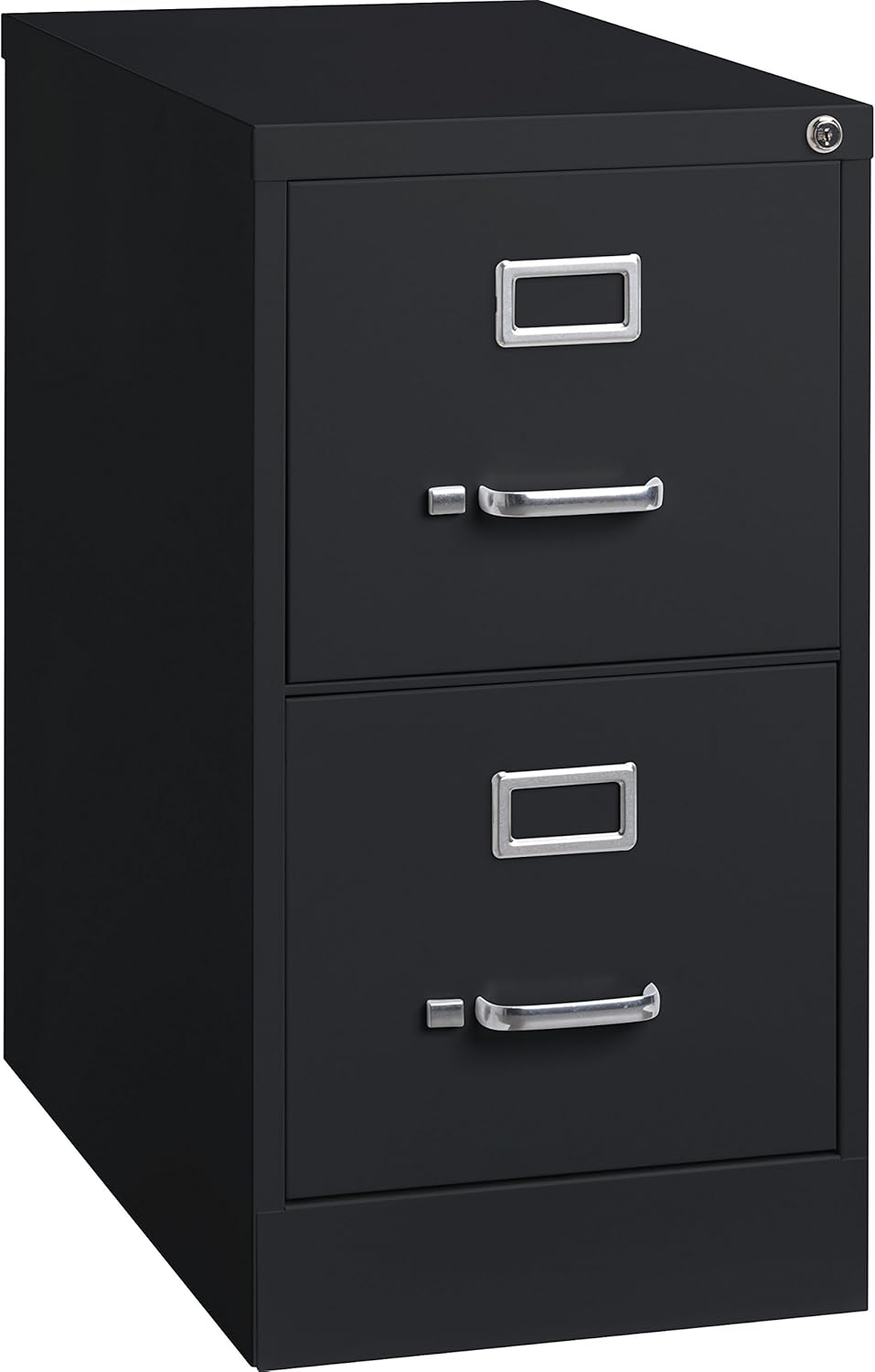 Lorell 2-Drawer Vertical File with Lock, 15 by 25 by 28-38-Inch, Black