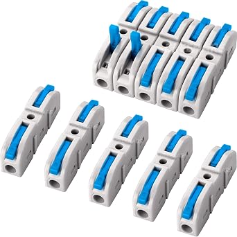 20 Pcs Wire Connector, 1 Conductor Compact Wire Splicing Connectors for Circuit Inline 24-12 AWG Blue