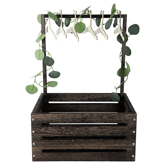 Okydoky Wooden Baby Shower Crate Wardrobe, Gift Basket with Clothes Hanger