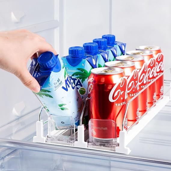 Coanto Buzdolabı için İçecek Düzenleyici, Buzdolabı için Soda Can Dispenseri, Buzdolabı için Otomatik İçecek Dispenseri 10 Kutuya Kadar Tutar, 2 Sıra