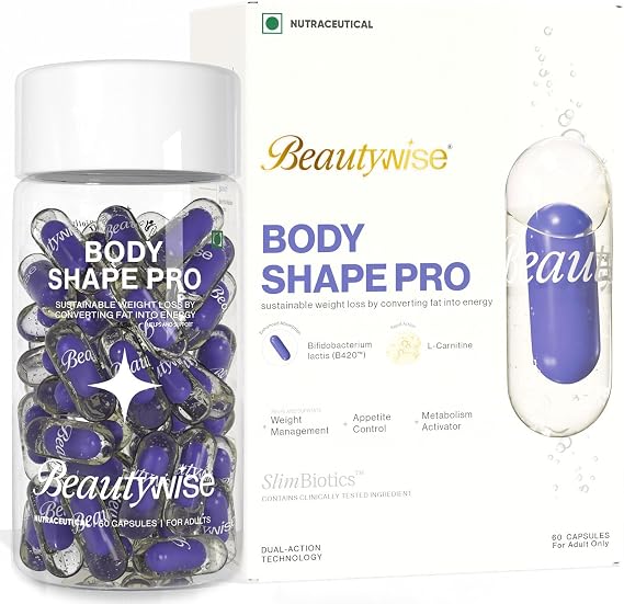 Body Shape Pro, Probiotic Weight Management Capsules, 30/60 Count, with Lactobacillus Gasseri, Bifidobacterium, L-Carnitine for Fat Reduction and Gut Health (60 Capsule)