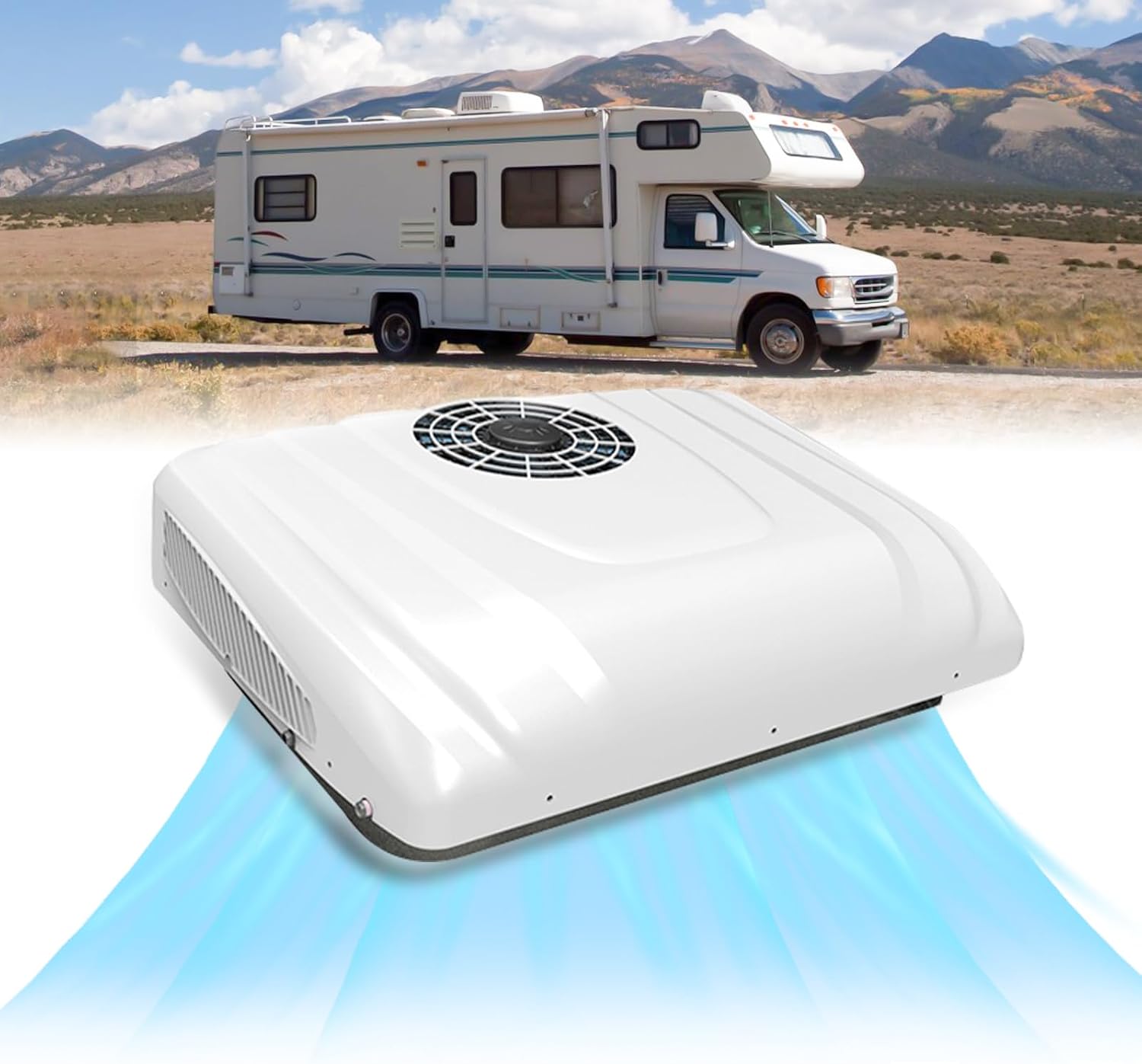 RV Rooftop Air Conditioner 24 Volt, Campervan 9000BTU 24V Air Conditioner, Rapid Cooling AC Unit 2 in 1 for Van, RV, Yacht, Golf Carts, Road Machine, Caravan, Buses