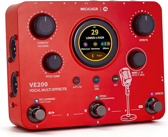 MOOER VE200 Vocal Multi Effects Processor with AI StemLab, Touch Screen