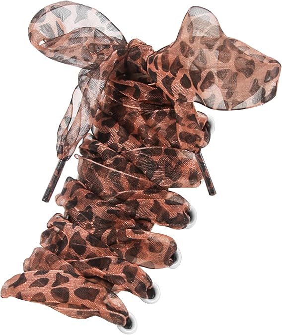 UamGlsob Leopard Ribbon Shoe Laces, Gingham Patterned Shoelaces