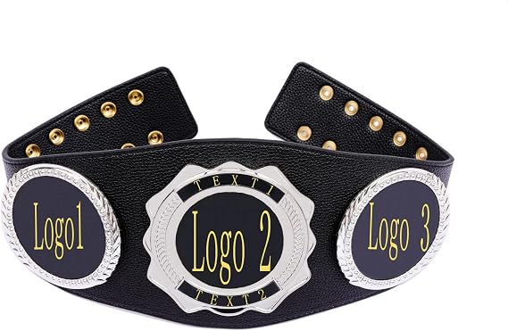 Custom Championship Belt, Wrestling Belt Real Leather Youth Size Champion Award Trophy Prize Gift