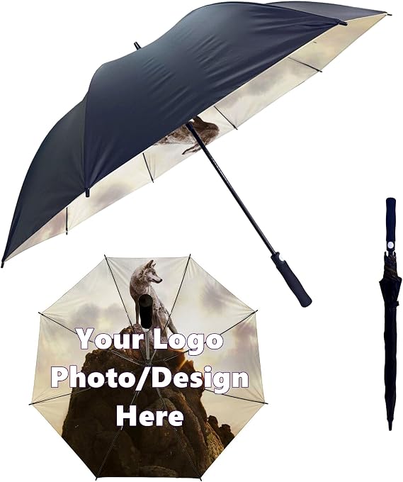 Custom UV Golf Umbrella with Brand Logo Picture or Design