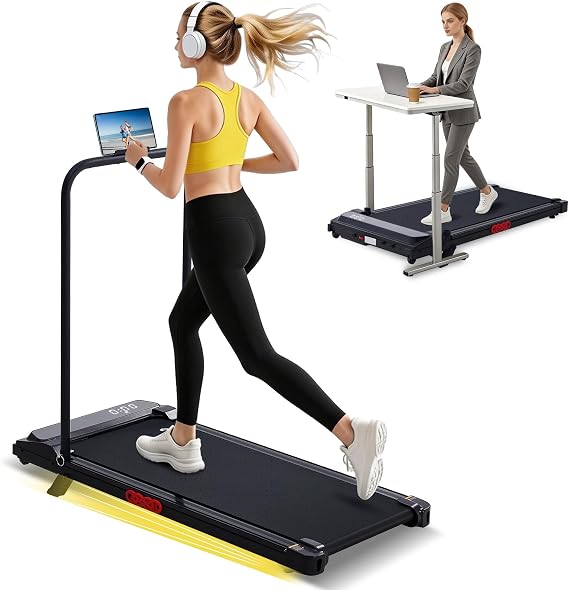 Portable Walking Pad Treadmill for Home Small with Incline and Handle Bar