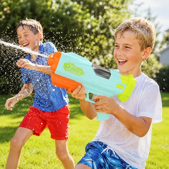 VARDEM Kutulu Şarjlı Otomatik Su Tabancası 30 cm, USB Şarjlı Elektrikli Water Gun, Hızlı Su Doldurma Özellikli Yaz Oyuncağı, Çocuklar İçin Bahçe ve Havuz Oyuncağı - Super Shooter VRD10975