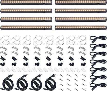 Barrina T5 Grow Lights for Indoor Plants, Full Spectrum LED Grow Light, 2FT 80W 8 x 10W, Plant Lamp for Indoor Growing, Seed Starting, Pinkish White, 8-Pack