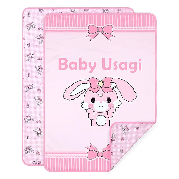 LittleForBig Washable Reusable Waterproof Moisture-Absorbing Adult Diaper Printed Change Pads Bed Pads Pee Pads - Baby Usagi Changing Mat (41"28.5")