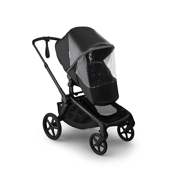 Bugaboo High Performance Rain Cover 180 Zipper Access, Transparent Window, Reflective Strip, PVC-Free Weather Shield for Bassinet & Seat, Fits Cameleon 3, Fox, Lynx & Kangaroo
