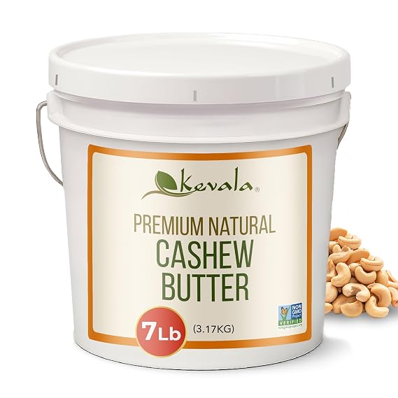 Kevala Cashew Butter - 7 lb, Creamy Cashew Spread for Desserts and Snacks