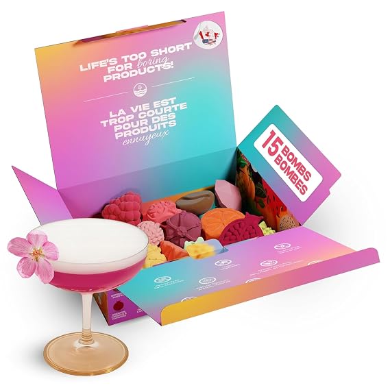 Poseidn Cocktail Bombs Balls Discovery Box (15 Pieces) | Fruity Drink Bombs For Cocktail Lovers Made in Canada