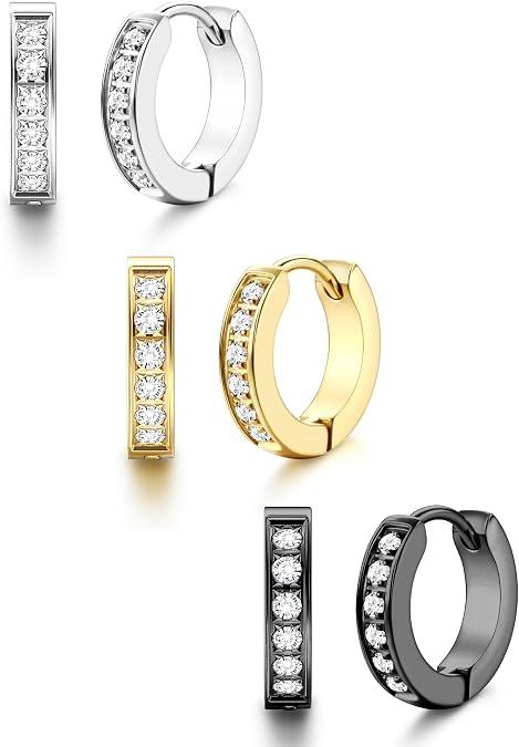 316L Stainless Steel Hoop Earrings for Men Women Small Huggie Hoops