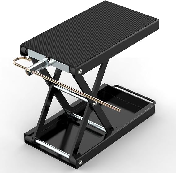 Motorcycle Lift Stand with J Crank Handle, 1100 LB Capacity Motorcycle Jack