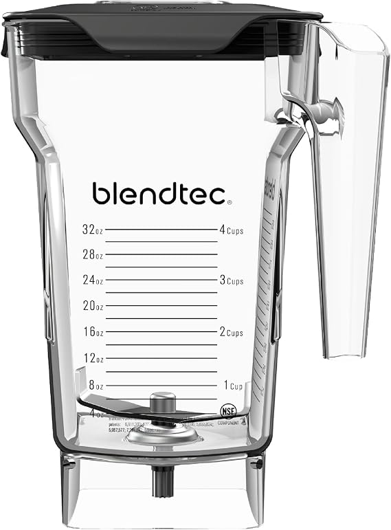 Blendtec FourSide Jar (75 oz), Four Sided, Professional-Grade Blender Jar, Vented Latching Lid, BPA-free, Clear (40-609-50)