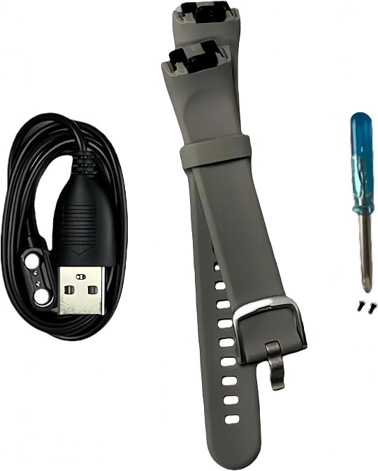 Replacement Bands for C60 Smart Bracelet, Silicone Wristbands with USB Charger Cable, 5 Colors Available, Includes Screwdriver and Mounting Hardware