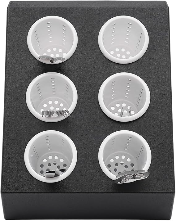 DYRABREST Kitchen Utensil Holder, 6-compartment Utensil Holder for Kitchen Counter, Restaurants, Kitchens