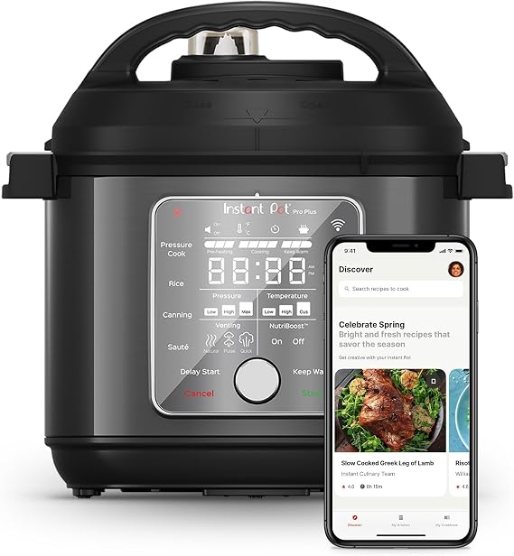 Instant Pot Pro Plus 6 Qt 10-in-1 Electric Pressure Cooker, Black