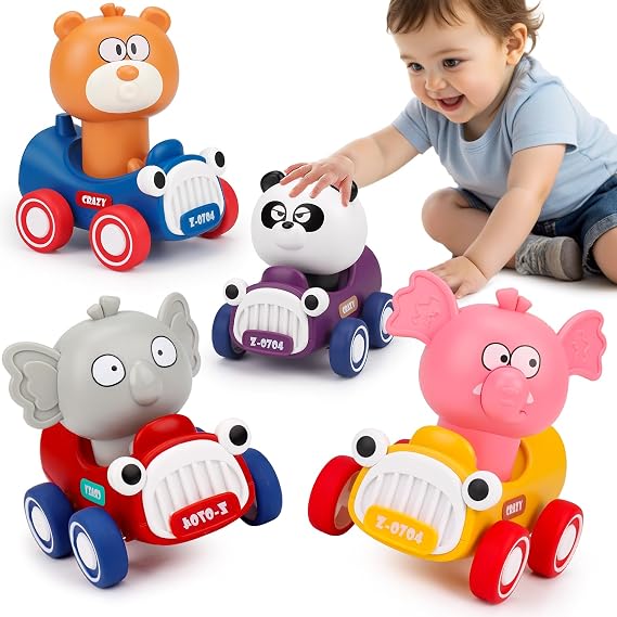 AugToy Press to Go Cars Toys for Baby Infant Toddlers Toys
