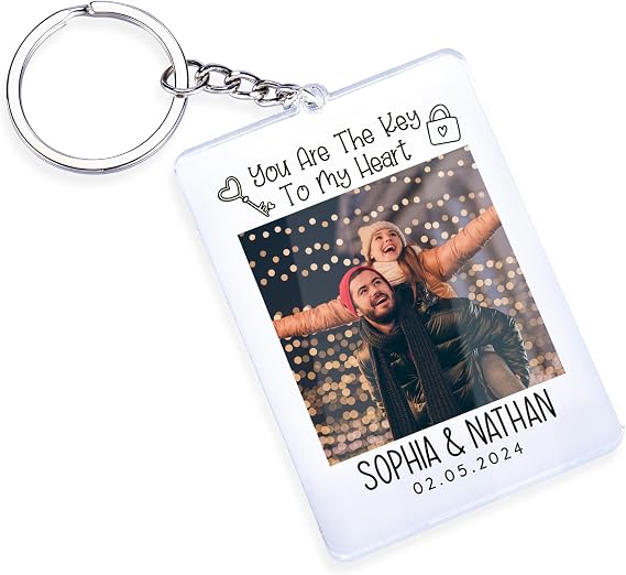 Custom Couple Photo Acrylic Keychain