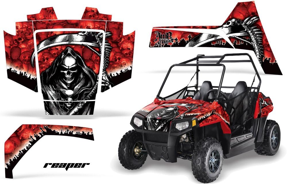 AMR Racing UTV Graphics kit Sticker Decal Compatible with Polaris RZR 170 2009-2021 - Reaper Red