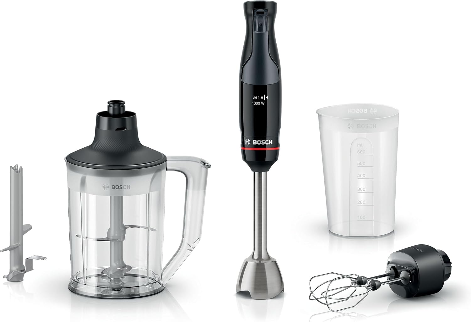 Bosch Serie 4 El Blenderi ErgoMaster, 1000 W, Siyah Antrasit, Metal, 4 Kanatlı MSM4B654